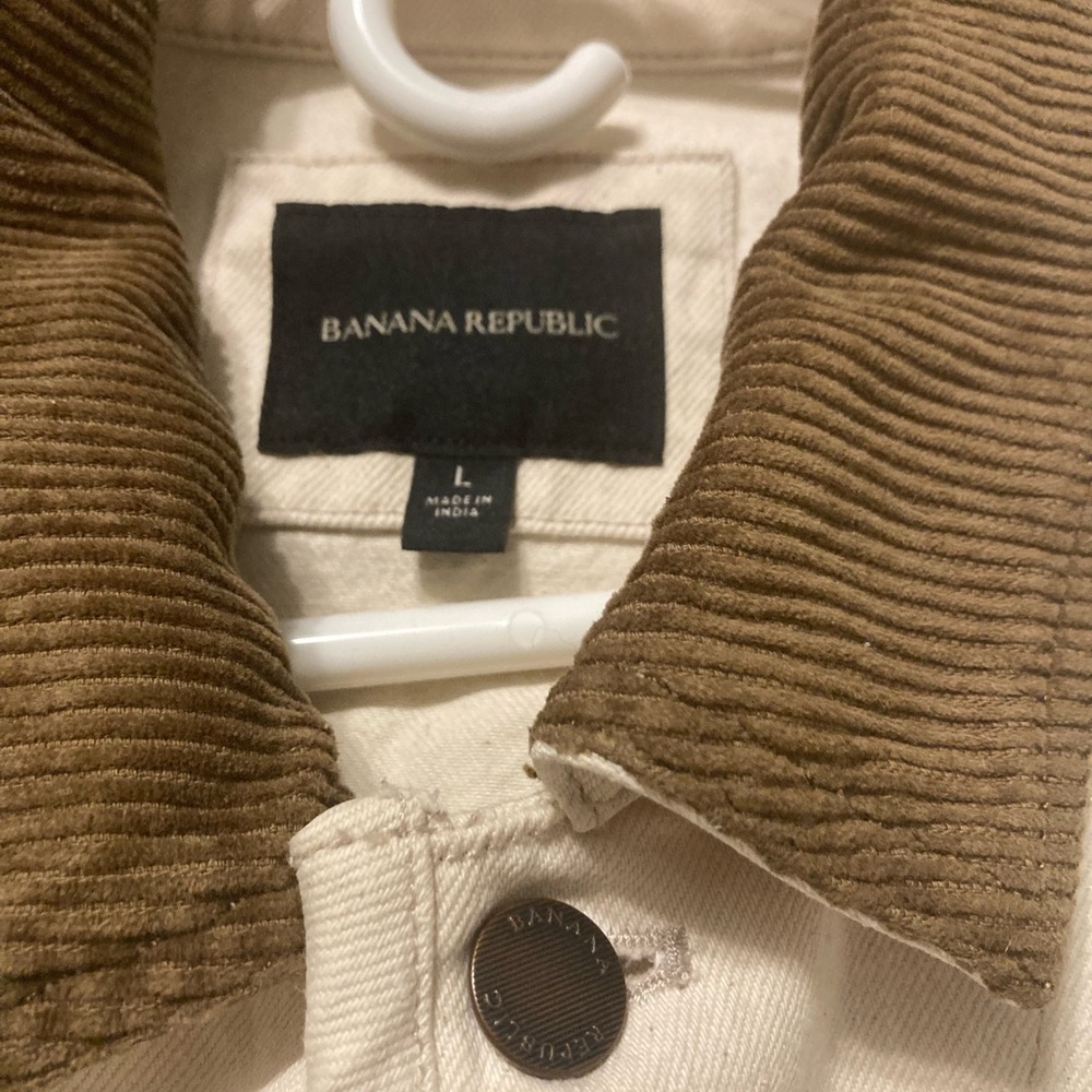 Men’s Banana Republic bomber jacket cream denim - Picture 3 of 4
